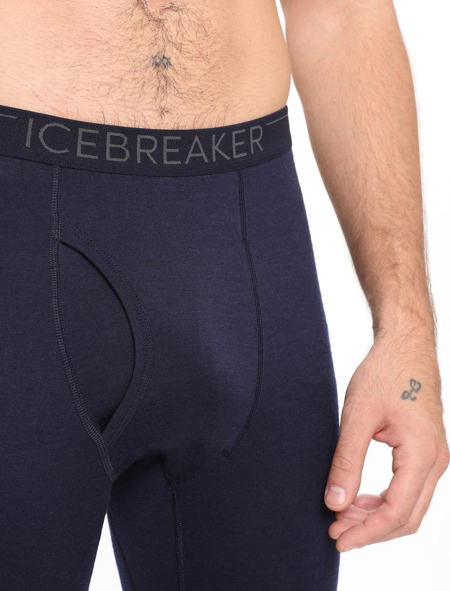 Icebreaker Merino 200 Oasis with Fly Férfi Leggings Sötétkék | HU 1132WNBY